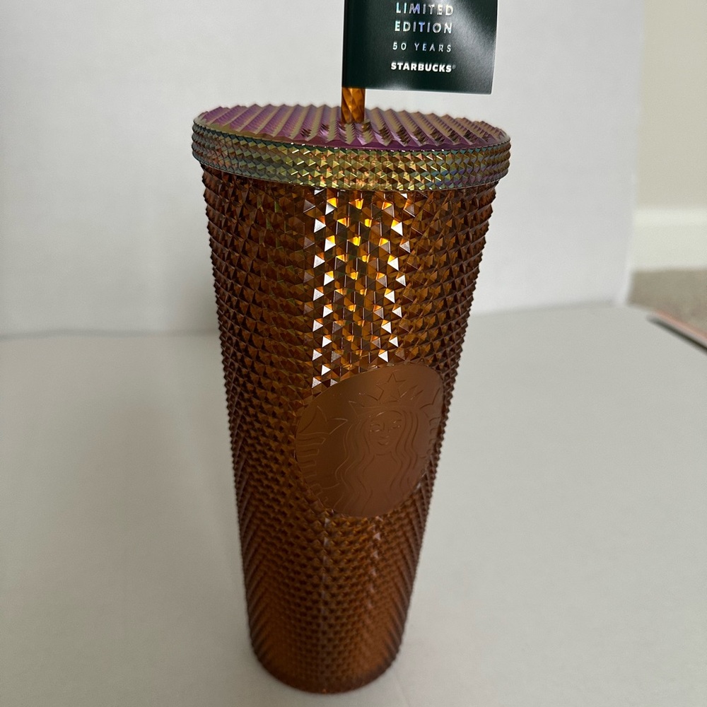 Starbucks Limited Edition 50th Anniversary Copper Iridescent Studded Tumbler